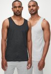 Jockey 2 Pack Eyelet Vest - Black & Grey