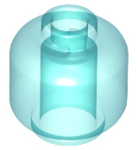 Parts Minifigure Head Plain - Vented Stud 28621 - Trans-light Blue
