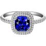 Rings With Geometricshape Blue Sapphire Zircon Gemstone Open Ring For Women