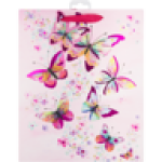 Pink Butterfly Foil Kraft Large Gift Bag