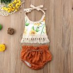 Polka Rust Bloomer Sunflower Tassel Top 3-6M - The Purple Lovey