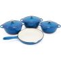 Choice 7-PIECE Cast Iron Enamel Cookware Set Dutch Ovens And Fry Pan With Lids Non-stick Induction Ready Oven Safe Compatible With Gas Electric