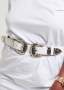 Rode O Double Buckle Belt - White/silver - M/l