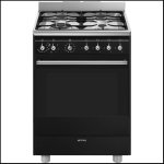Smeg 60 60 Cm Classica Aesthetic Cooker With Gas Hob Black White