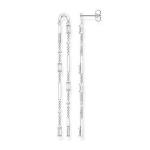 Cz Baguette & Bar Drop Earrings