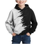 Boys Hoodies Cool 3D Graphic Print Pullover With Pocket Kids Fashion Warm Winter Hooded Sweatshirts