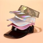 Laser Hollow Sun Visors Unisex Reflective Protection Hats Street Style Trendy Topless Caps For Women & Men