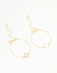 Goldair Gold Plated Flower Bracelets 2-PACK