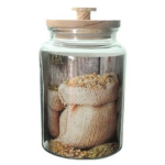 Glass Jar With Wooden Lid 30CM H X 12CM W 4.3L