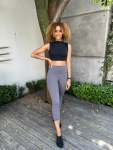Grey 3 4 Leggings - Grey L