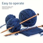Bambo O Knitting Needles Set - Ergonomic Handle Design Single Point With Cap Variety Of Sizes For Sweater Making And Diy Crafts