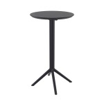 Sky 60 Round Bar Table - Flip Top Perforated - Taupe