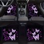 4PCS Purple White Butterfly Print Front And Rear Seat Car Floor Mats All Weather Auto Interior Decoration