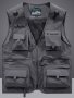 Breathable Nylon Men's Outdoor Cargo Vest Jacket Men's Zip Up Sports Jacket With Multiple Pockets For Summer Outdoor Activity