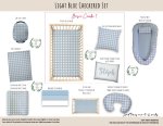 Cot Duvet Bedding Checkered Light Blue Checkered Set