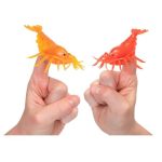 Archie Mcphee Vinyl Shrimp Finger Puppets - Set Of 2 Colors