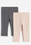 2-PACK Leggings - Grey & Pink