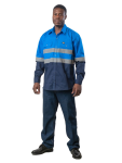 Hi Viz 100% Cotton Vented Mining Shirt - Long Sleeve