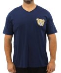 Mens Printed Teddy Vneck Tee - 8XL Navy
