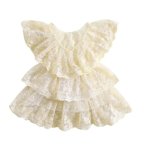 Off White Ruffle Lace Dress