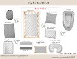 Cot Duvet Bedding Grey Criss Cross Bow Set