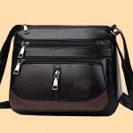 Chic Women's Multi-layer Crossbody Bag - Spacious & Lightweight With Adjustable Strap Solid Color Faux Leather