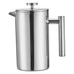 Silver 350ML Insulated Stainless Steel MINI French Press Coffee Maker