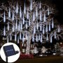 Solar-powered Meteor Shower LED Icicle Lights - Perfect For Christmas Halloween & Thanksgiving Decor Indoor/outdoor Use Ideal For Trees Yards Gardens Parties & Weddings