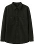 Men's Classic Fashion Solid Button Up Lapel Collar Coat Shirt With Chest Pockets Warm And Thick Jacket For Winter And Fall