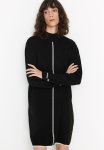 High Collar Knit Dress - Black