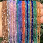 120PCS 3MM Faceted Ab Crystal Glass Beads - Transparent Rondelle Spacer Beads For Diy Jewelry Making & Bracelet Crafting Accesso
