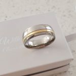 C284-C29067 - Men's Stainless Steel Band Ring Sizes 8-11 - Size 8
