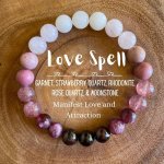 Rose Quartz Rhodonite Moonstone Bracelet For Women Jewelry Gifts