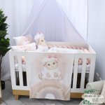 Fleece Blanket Cute Sheep On Rainbow