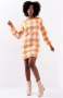 Ladies Sweater Dress - Orange-white - Orange-white / S