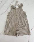 Le Monde D Elphee Grey And White Striped Dungarees 6M