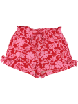 Red Floral Print Casual Shorts - 11 12 Red