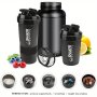 1PC 500ML/17OZ Plastic Protein Powder Shaking Water Cup Portable Leakproof Water Bottle With Mixing Spring Suitable For Sports Outdoor Gym Fitness