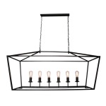 Luna Metal Rectangular Pendant Light Extra Large Black