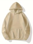 Men's Fall And Winter Classic Fashion Solid Hooded Long Sleeve Sweatshirt With Kangaroo Pocket Durable And Warm Hoodie For Daily