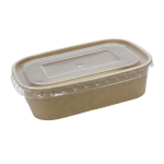 Kraft Rectangle Tub & Lid Pack Of 5
