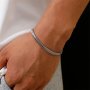 1pc Men's Minimalist Stainless Steel Silvery Chain Bracelet Hip Hop Punk Style Fashionable Popular Jewelry Gift Party
