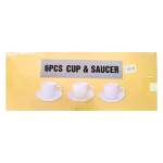 Cup And Saucer Set White 12PCS