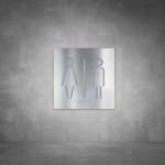 Toilet Male And Female Sign D07 - Brushed Stainless Steel