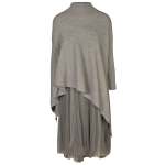 Poloneck Pointy Knit Mesh Dress - Grey Free
