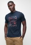 Ben Sherman Exploded Scooter Foil Print - Navy