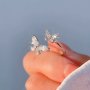 Elegant Butterfly Ring With Marquise Cut Zirconia - Perfect For Everyday Wear Or As A Gift - Silver Tone