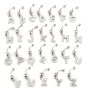 1pc English Letter Shape Pendant Belly Button Ring Inlaid Shiny Zirconia Simple Style Navel Nail Body Piercing Jewelry