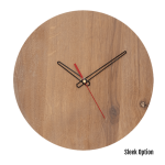 Quinn Wall Clock In Oak - 300MM Dia Cotton White Sleek Red Second Hand