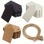 100PCS Kraft Paper Gift Tags With Jute Twine Blank Hangtag Cards For Gifts Crafts Diy Projects - 20M 787INCH Twine Included